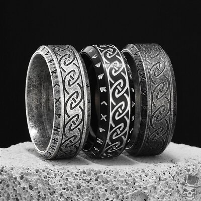 #ad Sculpt Rings™ Simple Vikings Celtic Knot Stainless Steel Punk Ring