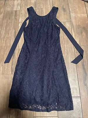 #ad Speechless Size Small Navy Blue Sleeveless Dress Lined Lace over Lining EUC