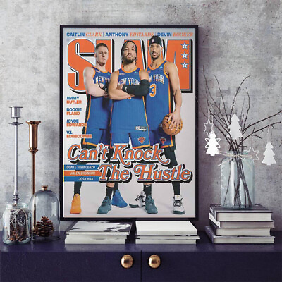 #ad Knicks Donte DiVincenzo Jalen Brunson Josh Hart Slam Magazine Cover Poster
