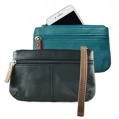 Huge Discount Wholesale Women cowhide leather wristlet for cellphone and coins