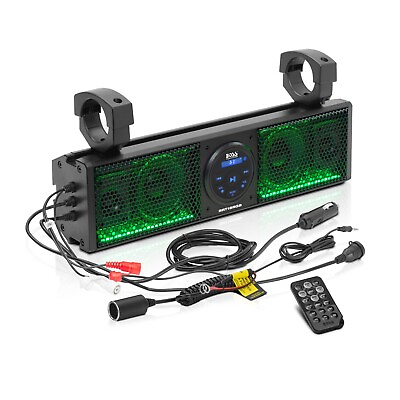 #ad #ad BOSS Audio Systems BRT18RGB 18” Amplified UTV Sound Bar – 4” Speakers Bluetooth