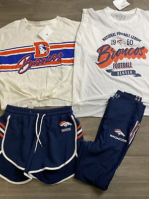 #ad Denver Broncos WEAR by Erin Andrews Navy Shorts Track Pants Tshirt And Tank Lot