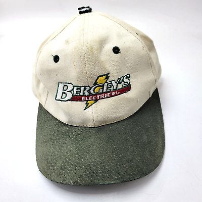 #ad Bergeys Electric Inc Hatfield Pennsylvania Hat Cap Beige Strapback W20D