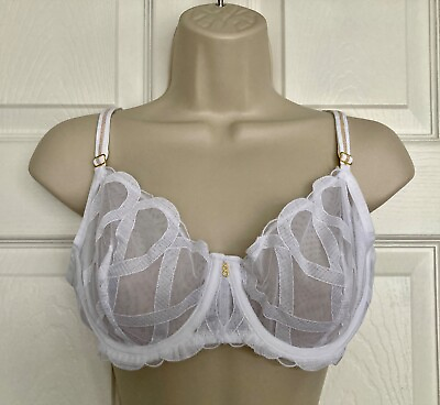 #ad NEW GEORGE Entice White Lace Embroidered Non Padded Bra Sizes 38B amp; 38C