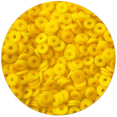 #ad 2000pcs Yellow Clay Beads for Bracelets Making Heishi Polymer Flat Disc Spa...