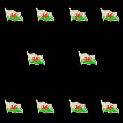 #ad 10PCS Wales Of UK Enamel Pin and Brooches Flag Lapel Pin Gold Plated Brooch Pin