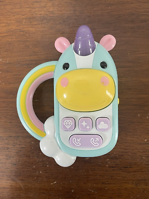 #ad Skip Hop Zoo Baby Rainbow Unicorn Phone Toy Easy Grip Handle Sounds Lights 6m