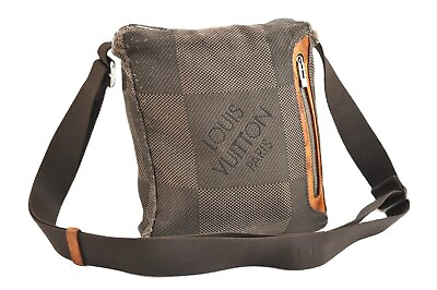Auth Louis Vuitton Damier Geant Citadin PM Shoulder Cross Bag M93043 Brown 3534F