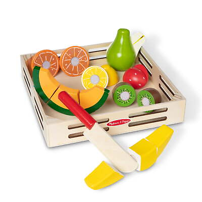 #ad Melissa amp; Doug Cutting Fruit Set Wooden Play Food Kitchen Accessory Multi