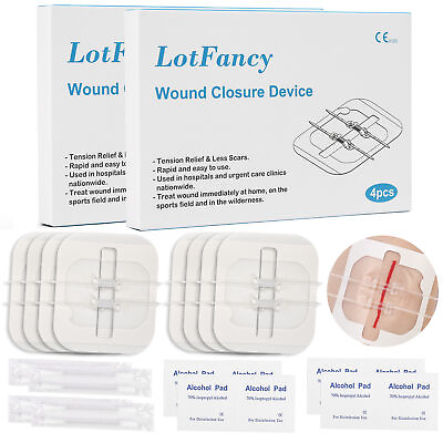 #ad 8 PACK Emergency Wound Closures Surgical Laceration Repair Zip Stitches Strips