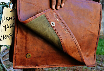 Bag Leather Retro Messenger Men#x27;s Genuine Laptop Shoulder Vintage Briefcase New $33.44
