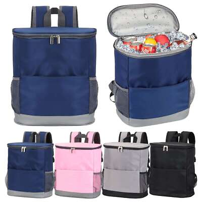 #ad Camping Cooler Backpack 20 Cans Insulated Leak Proof Travel Cooler Thermal Bag