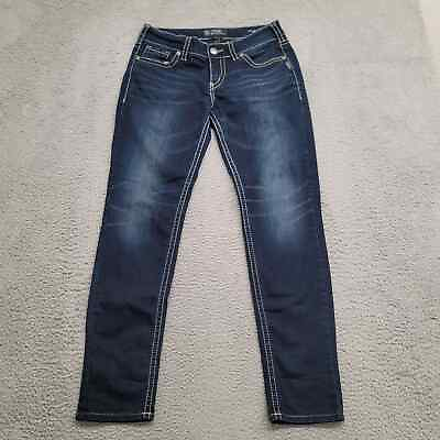 #ad Silver Jeans Womens 31x31 Blue Denim Suki Super Stretch Mid Skinny distressed