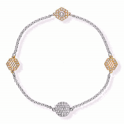 #ad Swarovski Bracelet 2 Tone Rose Gold Silver Magnet Closure W Gift Bag Brand New