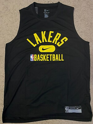 #ad NEW Black Nike NBA Los Angeles Lakers Player Issued Warm Up Practice Tank Top