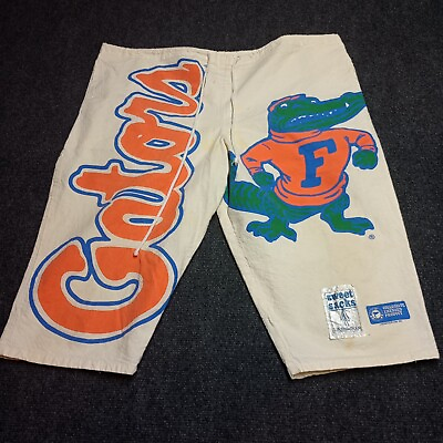 #ad Vintage Sweet Stacks Florida Gators Long Shorts Pants White 90s Y2K Football