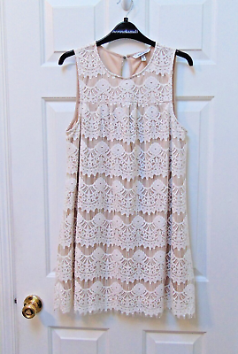 #ad Never Worn SPEECHLESS Ivory Floral Pattern Lace Dress Midi Medium Size