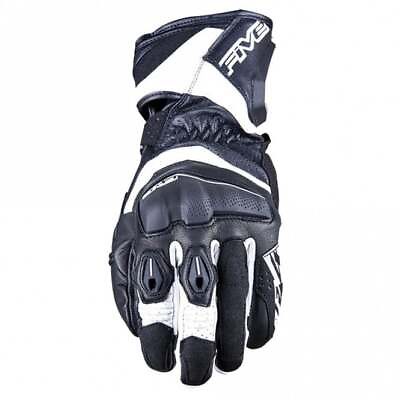 #ad Five Men#x27;s RFX4 EVO Leather Sports Motorcycle Gloves Black White