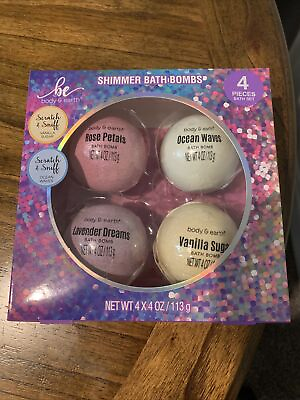 #ad Body and Earth Shimmer Bath Bombs Set of 4 New In Box