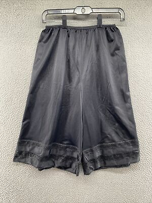 #ad Velrose Black Lace Trim Slip Shorts Nylon in Women’s Size Medium