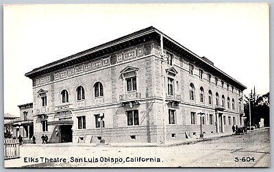 #ad Vtg San Luis Obispo California CA Elks Theatre 1910s View Old Postcard