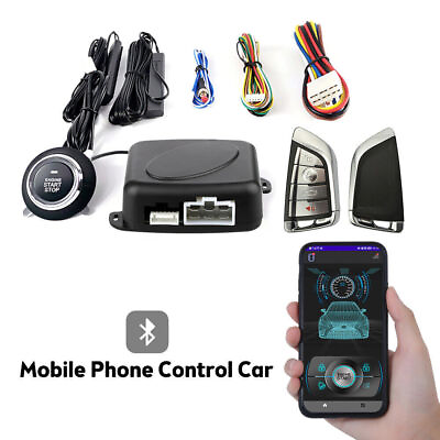 #ad US Car Engine Start Button Remote PKE Keyless Entry System For Phone APP Control