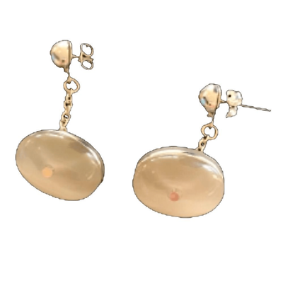 #ad HSN Roberto By RFM Faux Opal Stone Crystal Dangle Drop Stud Earrings Silver NEW