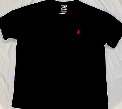 #ad Polo Mens Ralph Lauren Vneck T Shirt Black Size Medium Mens