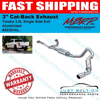 #ad MBRP 3quot; Cat Back Exhaust for 2022 2024 Tundra 3.4L Single Side Aluminized Steel