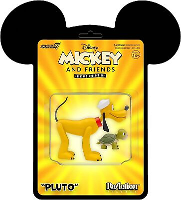 #ad Super7 Disney Vintage Collection Pluto 3.75 in Reaction Figure