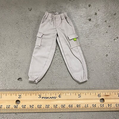 #ad BE CGP GRY: 1 12 fabric cargo jogger pants for 6quot; action figure body Gray