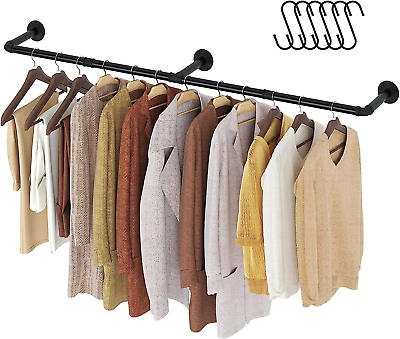 #ad GREENSTELL Clothes Rack69.5 Inches Industrial Pipe Wall Mounted Garment Rack