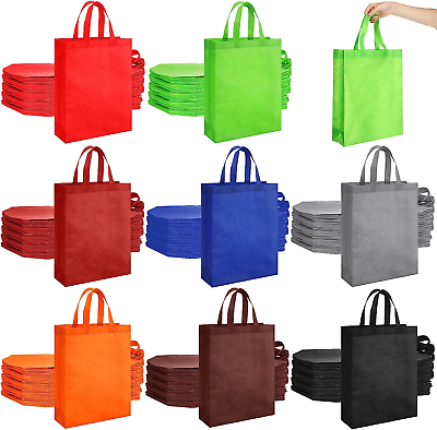 #ad 80 Pcs Non Woven Tote Bags Bulk Large Reusable Gift Bag Reusable Grocery Bags