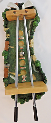 #ad CERAMIC HOLE IN ONE GOLF TABLETOP GAME SHOOT THE MOON WITH BALL MAN CAVE OFFICE