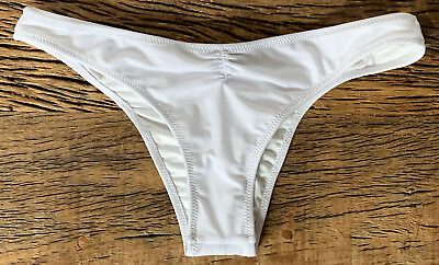 #ad VOLCOM Women#x27;s Large White Bikini Bottoms Hipster Low Cheeky Swim Surf Beach New