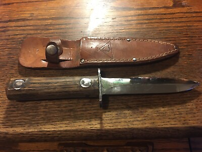 #ad vintage handmade dagger Carbon Steel blade sheath marked C.Possibly Theater Made