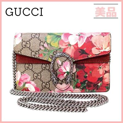 #ad Gucci Duonysos Shoulder Bag GG Chain Flower GUCCI Red Clutch Bag with Key Ring