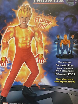 #ad Print Ad Fantastic Four Flame On Halloween 2005 Comic Book Page Mag Advertising
