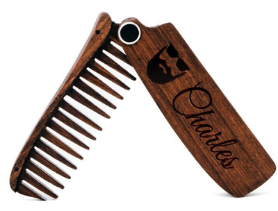 #ad Personalized Beard amp; Hair Wood Comb Handmade anti static comb foldable design