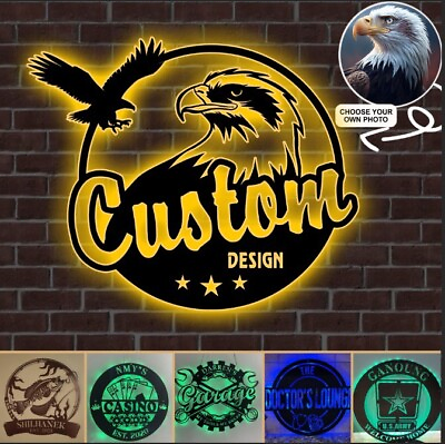 #ad Custom Metal Sign Personalized Logo Design Metal Signs LED Light
