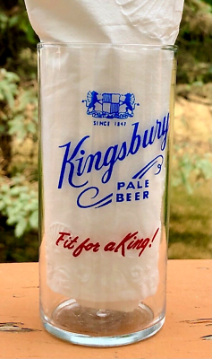 #ad Vintage Kingsbury Beer quot;Fit for a Kingquot; Shell Glass Sheboygan Wisconsin