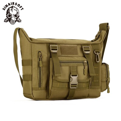 #ad 14quot; Laptop Bag Briefcase Tactical Mens Handbag Messenger Shoulder Satchel Travel
