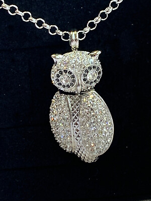 #ad Real Collectibles by Adrienne Owl Diamonite Necklace 30quot; Fashion Jewelry Lobster