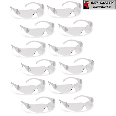 #ad 144 PAIR Lot Protective Safety Glasses Clear Lens Work UV ANSI Z87