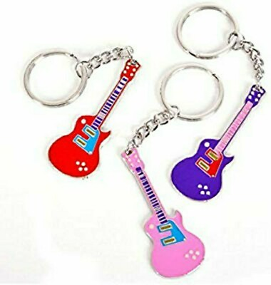 #ad 3 Guitar Keychains Rock n Roll Music Birthday Novelty Gift Party Favors