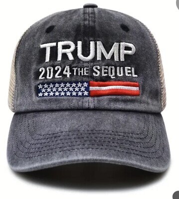 #ad Trump 2024 Baseball Cap Embroidered Cotton Adjustable Dad Hat “The Sequel”