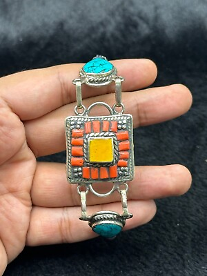#ad Adjustable Vintage Tibetan Nepalese Bracelet With Turquoise Amber amp; Coral Stone