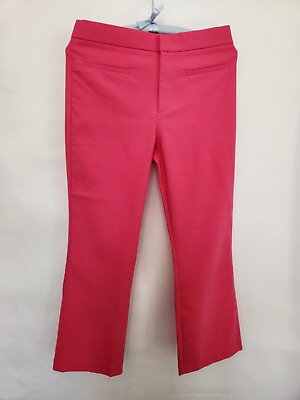#ad Womens Zara hot pink mini flare pants size L 8 10 NWOT