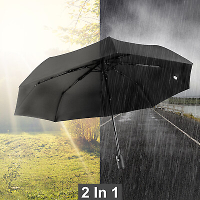 #ad Automatic Umbrella Anti Sun Shade Rain Windproof Travel Fold Umbrella Outdoor US