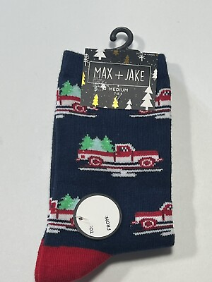 #ad Max Jake Kids Medium 7 8.5 Socks Christmas.